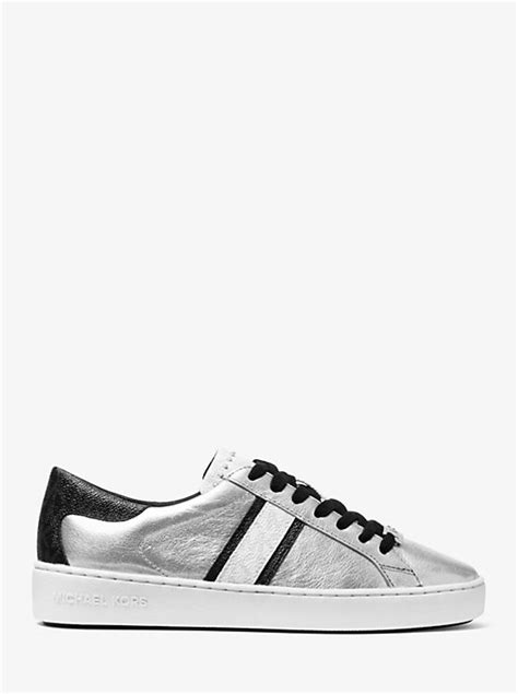 keaton stripe michael kors|Keaton Metallic Leather and Logo Stripe Sneaker .